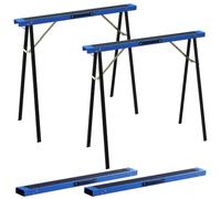 HOMCOM Établi pliant chevalet 2 pack charge 350 kg Bleu