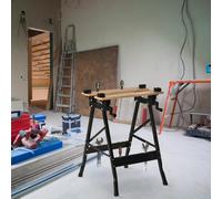 HOMCOM Établi pliant établi de serrage avec 4 serre-joints table de travail, charge 150 kg, 63,5x60,5x78cm, noir