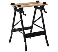 HOMCOM Établi Pliant Établi de Serrage Charge 150 kg 63,5x60,5x78cm Noir
