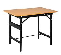 HomCom Établi atelier pliant 100 x 60 x 75,5 cm MDF avec règle et rapporteur Jaune/Noir