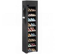 HOMCOM Étagère à Chaussures 20 Paires 10 Niveaux 45 x 30 x 175 cm Noir