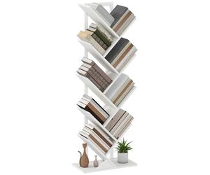 HOMCOM Étagère à Livres à 9 Niveaux, bibliothèque Industrielle autoportante avec Structure en Acier, Meuble de Rangement pour CD, DVD, Albums, Salon, Chambre à Coucher, Bureau à Domicile, Bureau,
