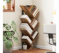 HOMCOM Étagère à Livres Étagère de Rangement en Forme d'Arbre pour Bureau, Marron Rustique avec 7 Niveaux