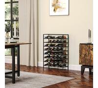 HOMCOM Étagère à vin rack pour bouteilles range-bouteilles capacité 54 bouteilles dim. 63L x 25l x 91H cm métal noir