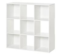 HOMCOM Étagère bibliothèque 3 Niveaux Armoire de Rangement 9 Cubes Étagère de Pied Séparateur de pièce Étagère d'exposition 91,5 x 29,5 x 91,5 cm Bois