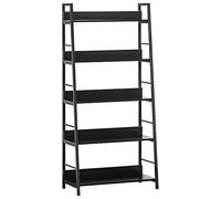 HOMCOM Étagère bibliothèque style industriel inclinée 5 niveaux 70 x 35 x 150 cm Noir
