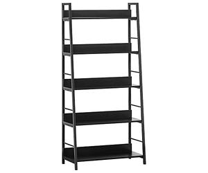 HOMCOM Étagère Bibliothèque 5 Niveaux 70L x 35l x 150H cm Noir