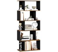 HOMCOM Étagère bibliothèque à 5 étagères, Meuble de Rangement Bibliothèque Moderne en Bois avec 10 Compartiments Ouverts pour Maison et Bureau, Rangement, 70 x 29,5 x 163 cm, Marron Rustique