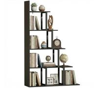 HOMCOM Étagère bibliothèque séparateur de pièce Style Industriel en escalier 5 étagères 102 x 30 x 160 cm, Noir