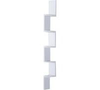 HOMCOM Étagère d'angle design contemporain zig zag 5 niveaux 12L × 12l × 120H cm blanche Blanc G