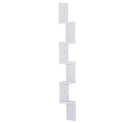 HOMCOM Étagère d'angle Murale à 5 Niveaux Hauteur 120 cm en Bois Blanc | Forme de Zigzag