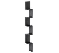 HomCom Étagère d'angle murale Zigzag 5 niveaux 120 cm en bois, noire