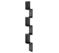 HomCom Étagère d'angle murale Zigzag 5 niveaux 120 cm en bois, noire