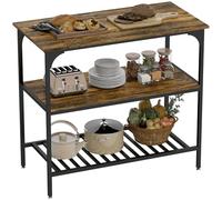 HOMCOM Étagère de cuisine, étagère sur pied à 3 niveaux avec grand plan de travail, étagère de boulangerie industrielle avec cadre en acier pour salle à manger, cuisine, salon, 100 x 50 x 90 cm
