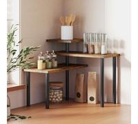 HOMCOM Étagère de cuisine rotative à 3 niveaux, étagère d'angle, cadre en métal, 40 x 18 x 36,5 cm, brun rustique