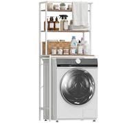 HOMCOM Étagère de Machine à Laver 3 Niveaux 67x40x161,8 cm Marron et Blanc
