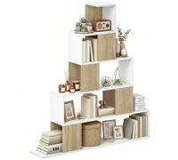 HOMCOM Étagère de Rangement 120 x 22 x 131,5 cm Blanc et Bois Naturel