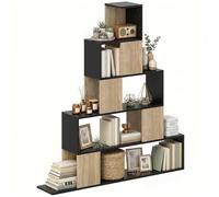 HOMCOM Étagère de Rangement 120 x 22 x 131,5 cm Noir et Bois Naturel