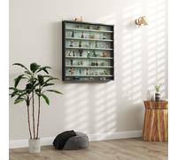 HOMCOM Étagère de Rangement à 5 Étagères Ajustables en Bois avec Portes en Verre, 80x9.5x83 cm, Noir et Blanc