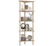 HOMCOM Étagère de Rangement en Bambou 5 Niveaux d'angle Bois Naturel