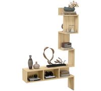 HOMCOM Étagère de rangement en MDF, étagère murale avec étagères ouvertes pour salon et chambre à coucher, 80 x 20 x 128,5 cm, chêne