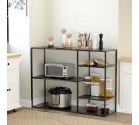 HOMCOM Étagère de rangement en métal étagère à livres étagère de stockage étagère de fichiers avec 5 étagères ouvertes Noir 120x35x87,5cm