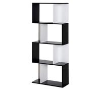HOMCOM - étagère de rangement - Panneau de particules classe E1 - 60x24x148cm - Noir, Blanc