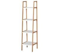 HOMCOM Etagère en Bambou de Salle de Bain 4 Niveaux à Lattes dim. 35L x 36l x 138H cm Bois pin Blanc