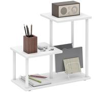 HOMCOM Etagère en Bois 3 Niveaux Bibliothèque Moderne avec Cadre en métal Etagère de Rangement pour Bureau Cuisine 40x20x34,5 cm Blanc