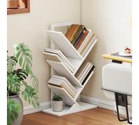 HOMCOM Étagère en Forme d'Arbre avec 5 Étagères et Système Anti-basculement pour Salon Chambre 50x24x82 cm Blanc