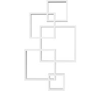 HOMCOM Étagère murale Étagère flottante Tableau mural avec 5 cubes qui s'emboîtent, 9 compartiments, décoration murale pour salon chambre à coucher Bois de sapin blanc 49,5 x 10,2 x 86 cm
