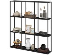 HOMCOM Étagère Murale Industrielle 9 Compartiments, Étagère Modulaire en Métal pour Objets de Collection, 87,5x18x100cm Noir