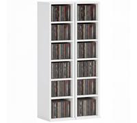 HOMCOM Étagère pour CD 21x22.5x88.5cm Blanc
