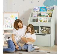 HOMCOM Etagère pour Enfants avec Tiroir, Etagère à Livres avec Compartiments, 60 x 29,9 x 90 cm, Vert