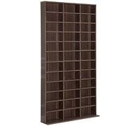 HOMCOM Étagère Rangement CD/DVD Meuble de Rangement pour 1116 CDs 36 Compartiments réglables en Hauteur 102 x 24 x 195 cm Marron