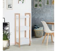 HOMCOM Etagère Salle de Bain Bambou Etagère Debout 3 Paniers Idéal pour Couloir Salle de Bain Salon Cuisine Balcon 28 x 21 x 74 cm