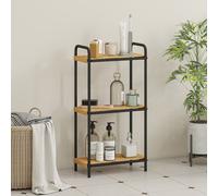 HOMCOM Étagère salle de bain étagère de rangement 3 niveaux étroite autoportante bambou 1,5 x 21,5 x 77,5 cm effet bois naturel