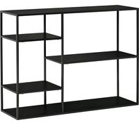 HOMCOM Étagère sur pied Étagère à livres Étagère de stockage Étagère à dossiers avec 5 compartiments ouverts Étagère de cuisine Métal noir 120 x 35 x 87,5 cm