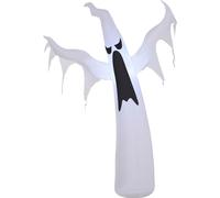 HOMCOM Fantôme gonflable Halloween 1,8 m Décoration avec LED IP44 Polyester autogonflant blanc 130 x 30 x 180 cm