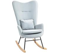 HOMCOM Fauteuil à Bascule Fauteuil à accoudoirs, Fauteuil d'allaitement avec Aspect Velours, Fauteuil à Bascule jusqu'à 120 kg de Charge pour Chambre à Coucher, Salon, Gris Clair