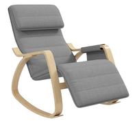 Fauteuil relax à bascule - HOMCOM - fauteuil allaitement avec repose-pieds réglable, poche latérale et appui-tête, gris