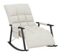 HOMCOM Fauteuil à Bascule pour Allaitement avec Repose-Pieds réglable 4 Positions et Dossier inclinable 5 Positions, Fauteuil pour Salon ou Chambre, capacité 120 kg, crème