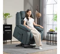 HOMCOM Fauteuil avec Aide à la Levée, Fauteuil inclinable avec Télécommande et Poches Latérales, Gris