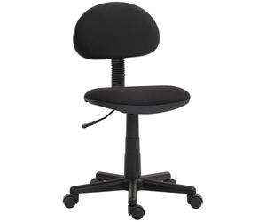 HOMCOM Fauteuil Bureau sans accoudoirs réglable Hauteur roulettes Noir | Chaise d'ordinateur, dossier bas