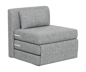 HOMCOM Fauteuil chauffeuse pliant 3 en 1 avec coussin, convertible, matelas dépliant pour invités, salon, bureau, gris