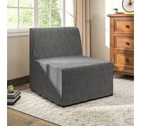 HOMCOM Fauteuil convertible 1 place 2 en 1 pliant avec coussin et housse anti-poussière, pour invités, salon, bureau, gris