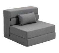 HOMCOM Fauteuil convertible 1 place 210x80x15cm Gris