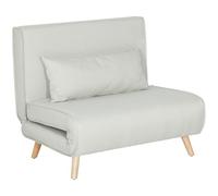 HomCom Fauteuil convertible chauffeuse style nordique dossier réglable coussin inclus blanc cassé