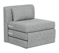 HOMCOM Fauteuil Convertible 1 Place Chauffeuse Coussin Inclus 240 kg Gris