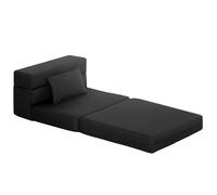 HOMCOM Fauteuil convertible 1 place fauteuil lit pliant, coussin inclus, pour invités, salon, petit espace, charge 120 kg, noir